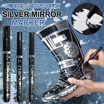 0,7 мм, 1,0 мм, 3.0 мм, течен хром маркер, течни огледални, хромирани маркери, химикалки, сребрист металик, перманентная боя, дръжка