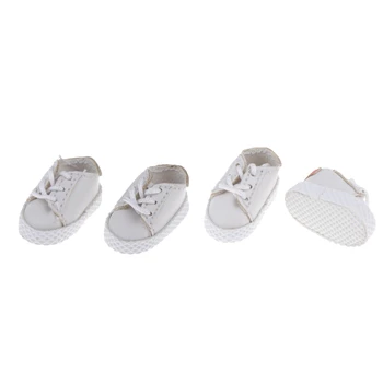 1/12 модерни бели обувки на равна подметка за кукли OB11, ежедневно облекло в пакет