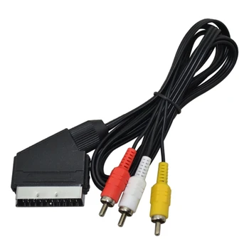 1.8 M Composite AV-видео TV Кабел-Адаптер RGB Line Scart ДО 3 RCA Видеокабелю за конзоли NES Аксесоар Директен Доставка