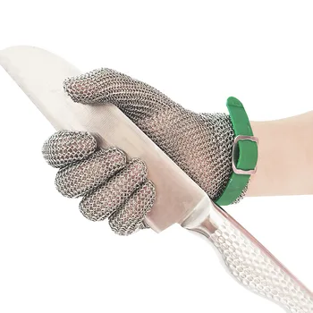 1 бр., мрежести ръкавици с пръстени от неръждаема стомана, устойчиви на гумата, кольчужная защита на ръцете, готварска ръкавица за касапин