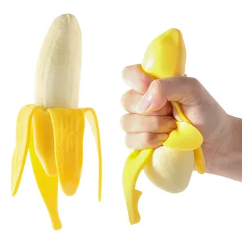 1 бр. сладък мек банан, еластична, имитация на банан, замедляющая растеж, сжимающая антистрес играчка за деца