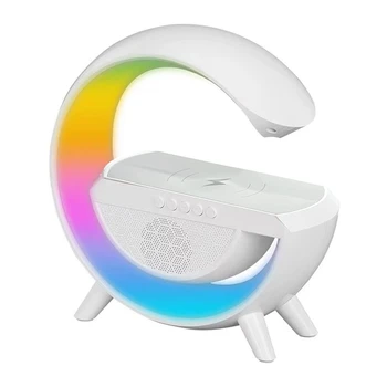 1 комплект Bluetooth Високоговорители Настолна Лампа За вашия интериор, Хол лека нощ Бял С 10 W Безжичен Зареждане Подарък За Деца