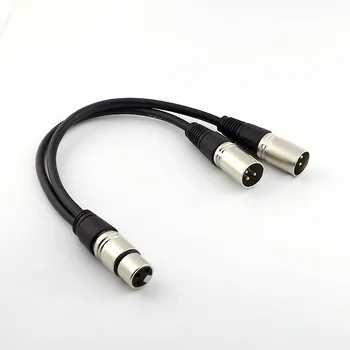 10 бр. 1FT 3Pin XLR женски конектор 2 XLR мъжки Y сплитер микрофон аудио кабел-адаптер
