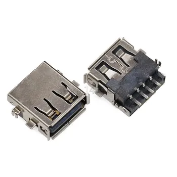 10 бр. конектор USB 2.0 тип A SMT 180 градуса 4 за контакт Черен SMD USB конектор AF 4 контакти