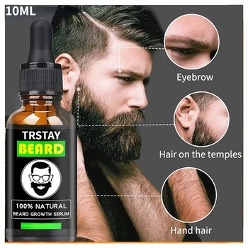 10 мл есенции TRSTAY за растеж на брада Етерични масла Течно масло за растежа на косата Грижа за косата Средство за растеж на косата на брада и гърдите