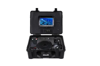 100 М Водоустойчив 600TVL на въртящата се на 360 градуса риболовна камера, 7-инчов DVR AV Камерата на ендоскоп