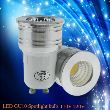 100X МИНИ нов led GU10 COB с регулируема яркост студен бял Топъл бял 6 Watt led лампа GU10 заменя галогенную лампа