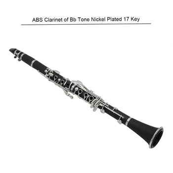 17 Ключ музикален инструмент кларинет Миниатюрна настолна декор Флейта за кларинет Модел на дисплея Украшение, с черна кожена кутия с Аксесоари