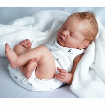18 Инча Сам ръчно изработени babypoppen 3D Боядисани Вкоренени косата Реалистични Bebe Reborn Меки Силиконови Винил Кукли Преродения