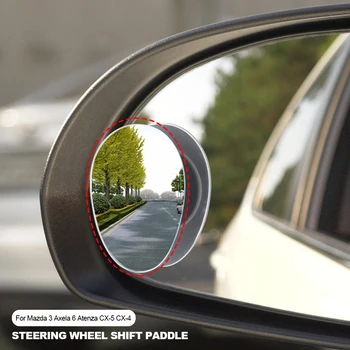 2 бр. регулируеми на 360 ° кола куполна огледалото за обратно виждане и за заден ход на автомобила Широкоъгълни огледала за паркиране на автомобил без рамки HD огледало за слепи зони