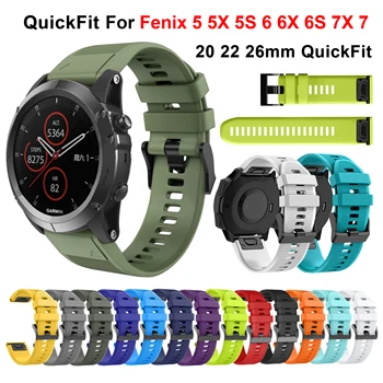 20 26 22 мм Силикон QuickFit за Garmin fenix 5X5 5S Plus Smart-часовник с Каишка за fenix 7X7S 7 6X6S 6 3HR 945 935 Гривна