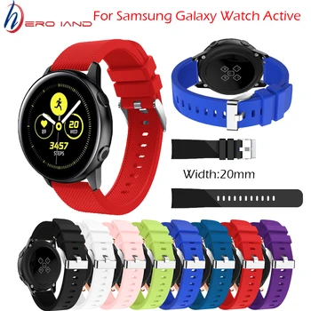 20 мм мек силиконов ремък за Samsung Galaxy Watch Active 2 40 мм 44 мм малко силикон взаимозаменяеми каишка за часовник каишка за китката