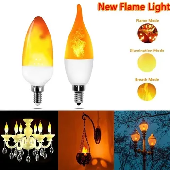 2023 Led Лампа с Динамичен Ефект Пламък, Пожар Крушка E14, Led Лампа, Креативна Емулация на Трептене, Коледна Украса за Дома на Бара и Партита