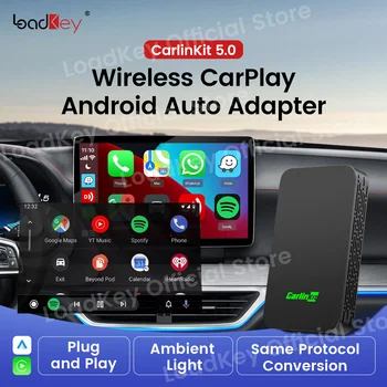 2023 LoadKey CarlinKit 5.0 2Air Безжичен Адаптер CarPlay Кабелна Android с автоматична безжична връзка CarPlay Dongle Щепсела и да играе.