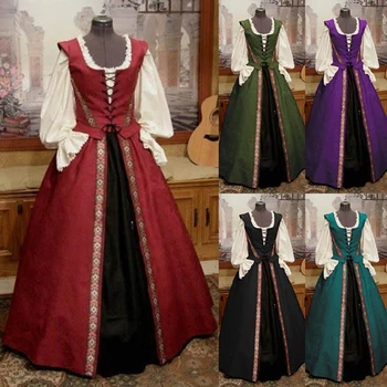 2023 Дамски костюми в готически стил, steampunk, Мария-Антоанета, барок, Средновековен, Виктория, Ренесансов костюм, рокля за карнавал партита