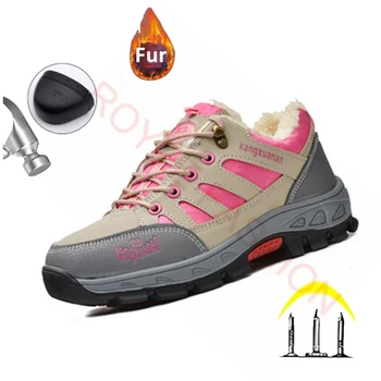 2023 Работа защитни обувки за жените, розови обувки, защитни обувки за мъже, обувки със защита от удар и пробождане, защитна стоманена капачка, zapatos