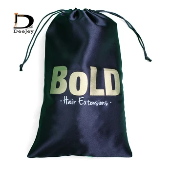 20x30 cm Лого, отпечатани полиестер, сатен, копринен шнур чанта за коса опаковка косата опаковъчни торбички 100 бр. лот