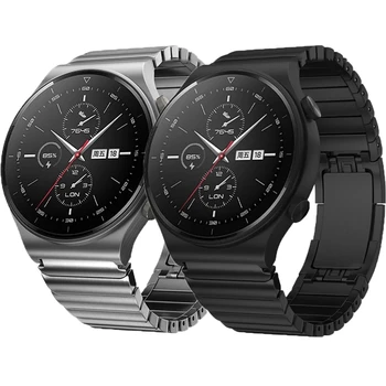 22 мм и каишка За Huawei Watch GT 3 GT2 Pro Watch 3 Каишка От Неръждаема Стомана Honor Magic 2 Метална Каишка Porsche Design С Катарама-пеперуда