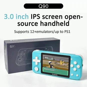 3.0-Инчов Ips LCD Q90 12 основни симулатори Екран Преносима конзола за игри на конзола с двойна отворена система Ps1 Подарък за деца 3d Нови игри