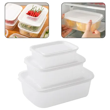 3 бр. Прозрачен контейнер за съхранение на храна в хладилника, кутия за съхранение на пресни продукти, органайзер за охлаждане на шкафовете, кухненски инструменти за съхранение