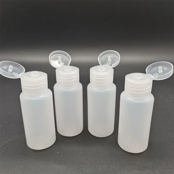30шт 10-50 мл PE прозрачни пластмасови сгъваеми бутилки с капачка-пеперуда, сжимаемый контейнер за проби за течен перилен препарат, лосион, шампоан
