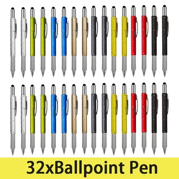 32шт 6 в 1 Мультиинструмент дръжка на Отвертка прецизна линия писалка Многофункционален штангенциркуль химикалка писалка за телефон измерител на нивото на допир