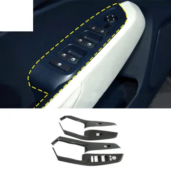 4 бр./лот, декоративна капачка панели стеклоподъемника на колата е от въглеродни влакна ABS за 2019-2021 Hyundai Venue автомобилни аксесоари