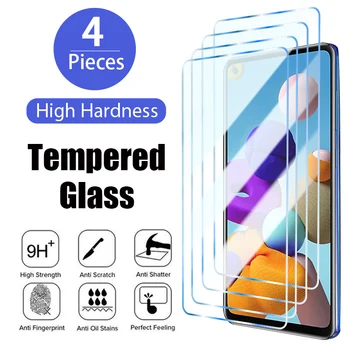 4 бр. стъкло за Samsung Galaxy S22 Plus A51 A71 A41 A31 A21s A52 A42 защитно фолио за Samsung A70 A40 A50 A30 A12 A13 стъкло