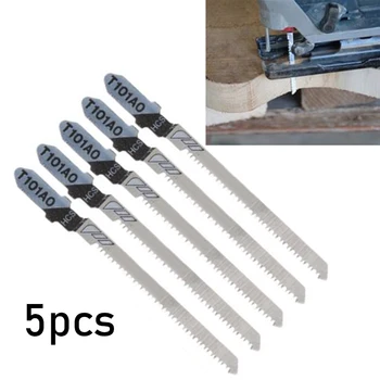 5 бр. триони T101AO HCS стоманени остриета за лобзика с Т-образно опашка от високо стомана, извит режещ инструмент за дърво и пластмаса
