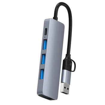 5 в 1 USB hub ac, мултифункционален свързване на аксесоар, устройство за пренос на данни, конвертор, адаптер, зарядно устройство, обзавеждане