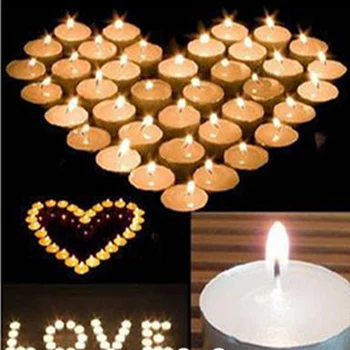 50 бр.! бездимни ярък бели алуминиеви свещи на романтична оператор за сватбеното парти за Свети Валентин декоративни