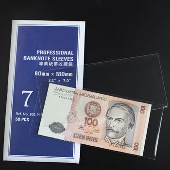 50 бр валута ръкави за банкноти Притежателя на хартиена торба за събиране на пари 7 # 80 мм * 180 мм