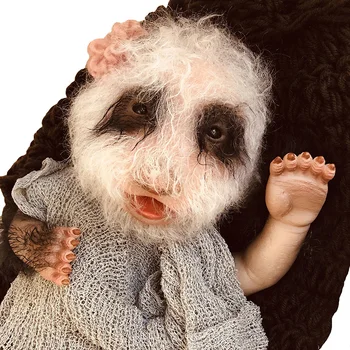 51 СМ кукла-реборн, имитирующая панда, носи черно-бели къдрави точка, играчки за кукли-бебета, за рожден ден, подарък за коледа