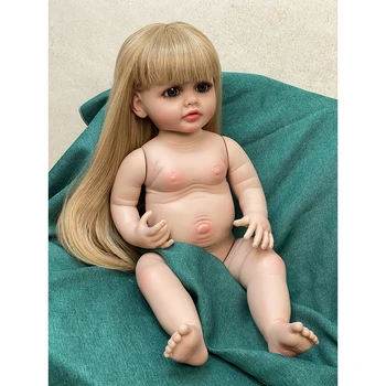 55 см Реалистична кукла-реборн момиче, пълно силиконово тяло, реалистична новородено миличка, водоустойчива играчка за момичета, подарък за рожден ден, детски кукли