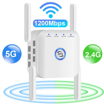 5g WiFi ретранслатор Усилвател на сигнала на рутера Wifi Wifi удължител 1200 Мб/с Усилвател Wi fi на 2,4 G 5 Ghz безжичен ретранслатор на далечни разстояния WiFi