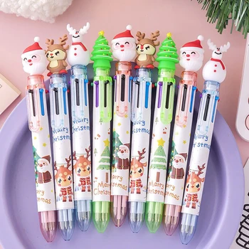 6/10 цветове Скъпа коледна химикалка писалка Cartoony Дядо Коледа е Коледна химикалка писалка офис ученически пособия за писане