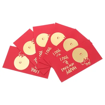 6 бр. годишно Червен плик със заек празнични пакети с мультяшными модели китайски декоративни пакети нежни декорации със заек