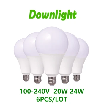 6 бр./лот led лампа с висока мощност A80 AC120V 220V E27 B22 20 W 24 W 100лм/W за търговски център домашно осветление супер ярък топло бяла светлина