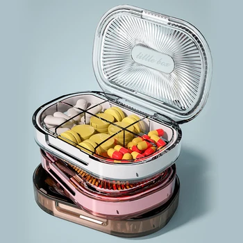 6 Мрежест джоб за хапчета Преносим водоустойчив опаковка Кутия Контейнер за лекарства Органайзер Диспенсер за лекарства Титуляр за хапчета за съхранение