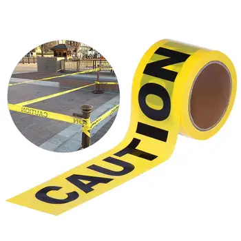 7 см. * 100 м ролка жълт предупреждение лента за защитна бариера за полицейски барикади за изпълнители, сигурността на обществени работи, високо качество на