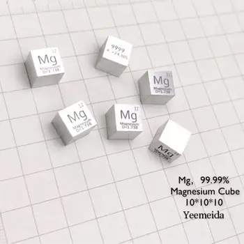 99,99% висока степен на чистота Мг метална магнезий 1,64 г Издълбани елемент от Периодичната таблица 10 мм, куб