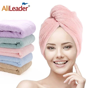 Alileader Популярна евтина шапчица за суха коса от микрофибър, увита супер впитывающим кърпа за дама, тюрбан за момичета, инструменти за къпане