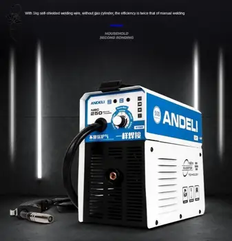 ANDELI Цифрова потребителска монофазен мини-заваръчни машини NBC-250 за заваряване без газов поток, инверторен заваряване със сърцевина