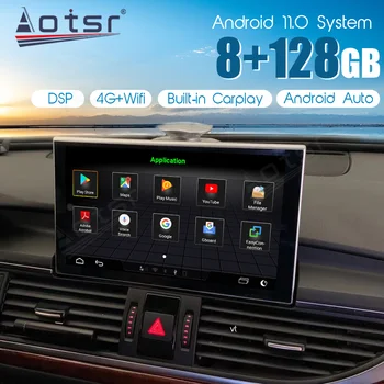 Android 11 CarPlay 8 + 128 GB Автомобилен Мултимедиен плеър За Audi A6 C7 2012 ~ 2018 MMI 3G RMC Автомобил, GPS Навигация Сензорен Екран
