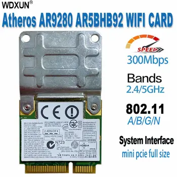 Atheros AR9280 AR5BHB92 двойна лента 2,4 Ghz /5 Ghz 802.11 a/ B/ G/ N 300 Mbps безжичен модул wi-Fi mini-pci-e WiFi карта