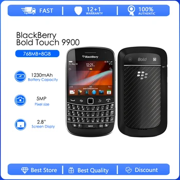 Blackberry 9900 Възстановени-Оригинален Мобилен телефон Blackberry 9900 3G QWERTY + touchscreen 2.8 ' WiFi GPS 5.0 MP 8GB ROM blackberry