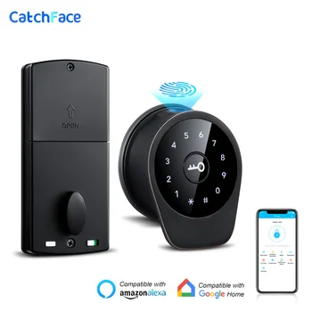 Bluetooth електронен умен заключване биометрични автоматично заключване на вратите с пръстови отпечатъци TTlock код на приложението RIFD домашна сигурност, без ключ Алекса Google home