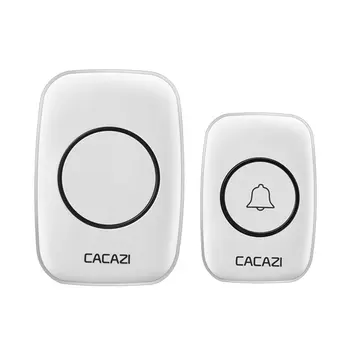 CACAZI Нов безжичен звънец Водоустойчив 300 М дистанционно управление на EU AU UK US Plug интелигентен звънец на батерията 1 2 бутон 1 2 3 приемника ac