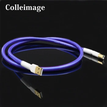 Colleimage Hi-End QED 6N OCC посеребренный USB-аудио кабел-USB-кабел за трансфер на данни КПР кабел USB, hi-Fi A-B usb кабел