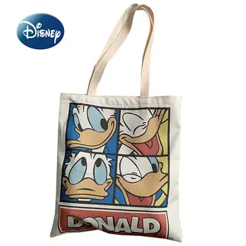 Disney Donald Duck 2022 Нова холщовая чанта с анимационни герои, дамска чанта, моден тренд, чанта за багаж, чанта за пазаруване с голям капацитет